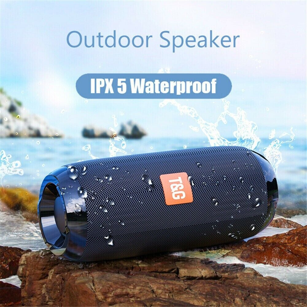 Wireless Bluetooth Speaker, Waterproof Outdoor Stereo Bass USB/TF/FM Radio